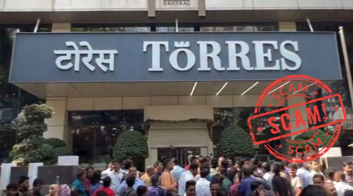 Investors protest outside Torres Jewellery in Mumbai over unpaid returns from fraudulent investment schemes, with the company blaming its CEO for the scam.