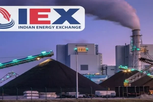 The Indian Energy Exchange logo on a stock market screen as IEX share price gains after February business update.